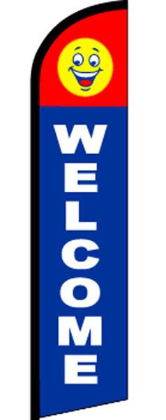 SUPER SWOOPER (15ft) HAPPY SMILE FACE WELCOME FLAG