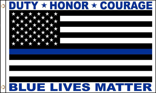BLUE LIVES MATTER THIN BLUE LINE (3ft X 5ft) FLAG