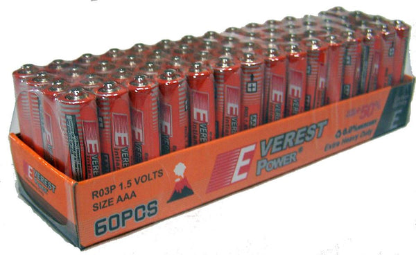 PACK OF 60 EXTRA HEAVY DUTY AAA BATTERIES