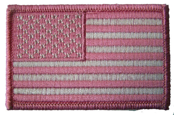 AMERICAN FLAG PINK left arm 3 INCH EMBROIDERED PATCH