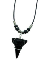 BLACK SHARK TOOTH ROPE NECKLACE