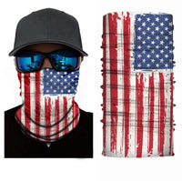 AMERICAN FLAG FACE MULTI FUNCTION SEAMLESS BANANA WRAP ( sold by the piece or dozen )