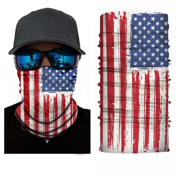 AMERICAN FLAG FACE MULTI FUNCTION SEAMLESS BANANA WRAP ( sold by the piece or dozen )