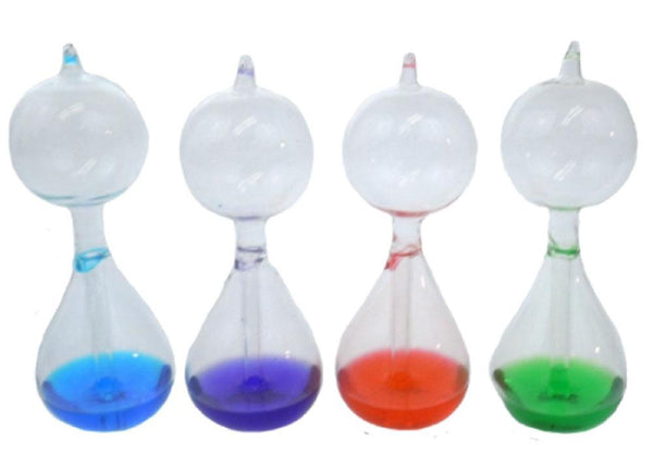 SMALL 4 1/2 INCH GLASS LIQUID BOILER LOVE METERS