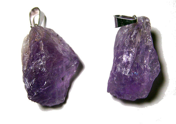 AMETHYST ROUGH NATURAL MINERAL STONE PENDANT