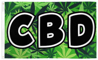 CBD HEMP OIL MARIJUANA POT LEAVES (3ft X 5ft) FLAG