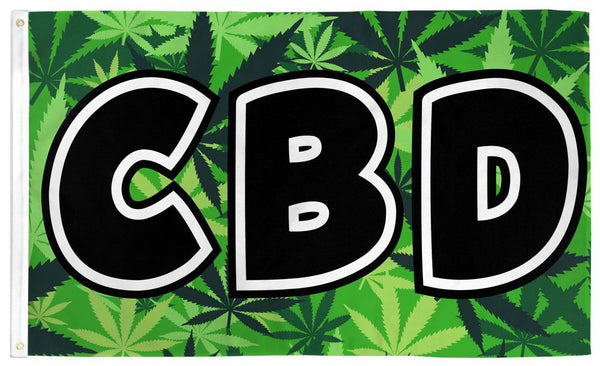 CBD HEMP OIL MARIJUANA POT LEAVES (3ft X 5ft) FLAG