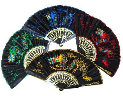 SILK EMBROIDERED  PEACOCK  HAND FANS