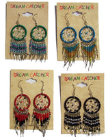 DREAM CATCHER DANGLE SEED BEAD EARINGS