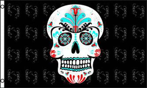 SUGAR SKULL SKELETONS (3ft X 5ft) FLAG