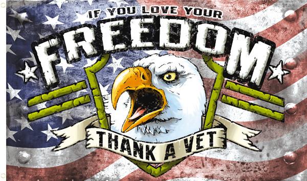 FREEDOM THANK A VET DELUXE (3ft X 5ft) FLAG