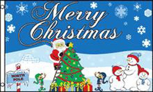 SANTA CHRISTMAS TREE NORTH POLE (3ft X 5ft) FLAG