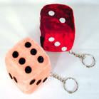 FUZZY DICE KEY CHAIN