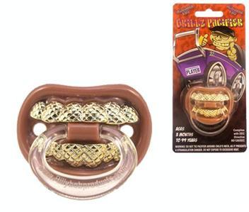 GOLD GRILLZ TEETH  BILLY BOB TODDLER PACIFIER