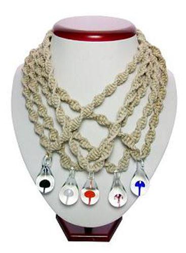 GLASS MUSHROOM HEMP NECKLACES
