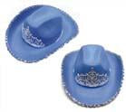 VELVET BLUE BOWBOY HAT WITH TIARA