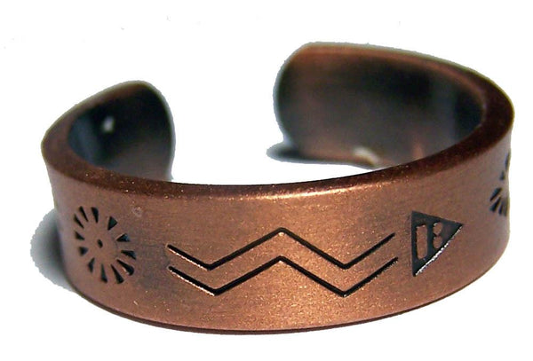 PURE HEAVY COPPER STYLE # D NATIVE SYMBOLS RING