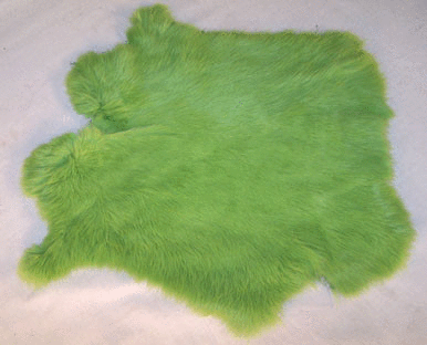 GREEN COLOR RABBIT SKIN PELT