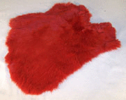 RED COLOR DYED RABBIT SKIN PELT