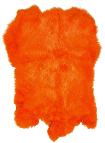 ORANGE DYED COLOR RABBIT SKIN PELT