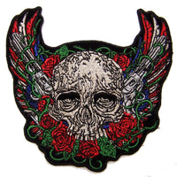 INHOUSE SKULL GUNS ROSES 4 INCH EMBROIDERED PATCH