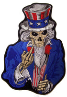 JUMBO UNCLE SAM MIDDLE FINGER EMBROIDERED PATCH 12 INCH