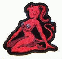 DEVIL TRUCKER CHICK EMBRODIERED PATCH