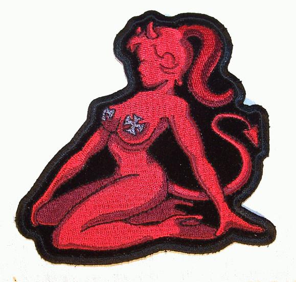 DEVIL TRUCKER CHICK EMBRODIERED PATCH