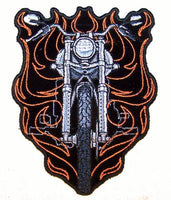 MOTORCYCLE FRONT FLAME EMBROIDERIED PATCH