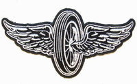 MOTORCYCLE WHEEL WINGS 5 INCH PATCH