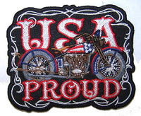 USA MOTORCYLE PROUD EMBROIDERED PATCH