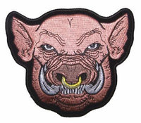 PIG / BOAR WITH NOSE RING EMBROIDERED PATCH