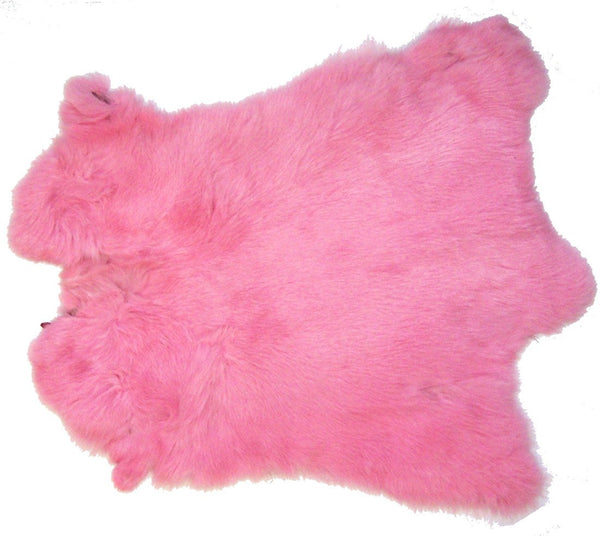 LIGHT PINK DYED COLOR RABBIT SKIN PELT