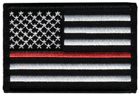 THIN RED LINE AMERICAN FLAG 3 INCH EMBROIDERED PATCH