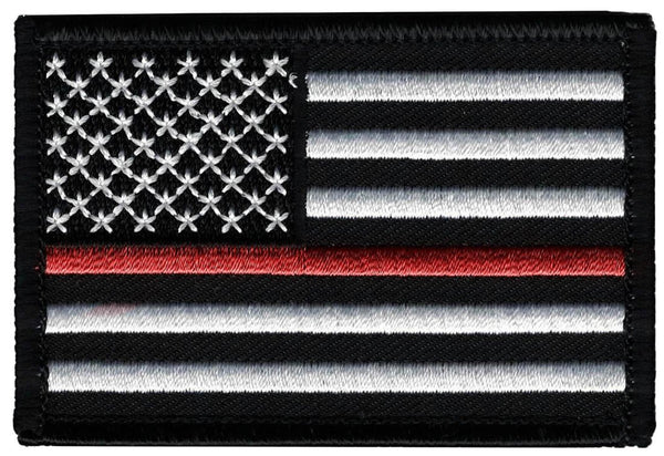 THIN RED LINE AMERICAN FLAG 3 INCH EMBROIDERED PATCH