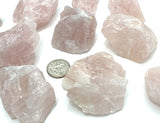 ROUGH CUT ROSE QUARTZ CRYSTALS 2"-2 1/2" LARGE MINERAL STONES (sold by the piece or lot of 4 )