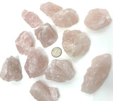 ROUGH CUT ROSE QUARTZ CRYSTALS 2"-2 1/2" LARGE MINERAL STONES (sold by the piece or lot of 4 )