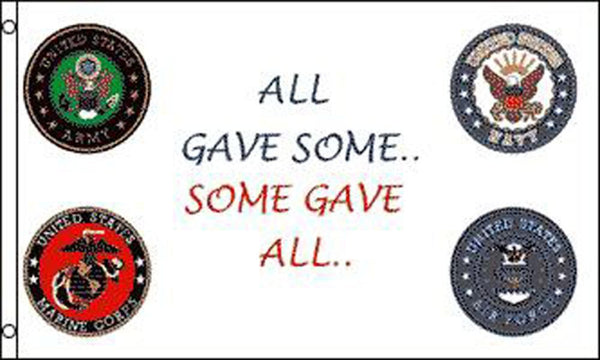 ALL GAVE SME 4 EMBLEM MILITARY (3ft X 5ft) FLAG