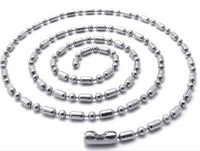 DELUXE STAINLESS STEEL BALL CHAIN SILVER NECKLACE