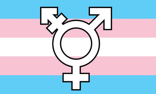 TRANSGENDER SYMBOLS RAINBOW (3ft X 5ft) FLAG