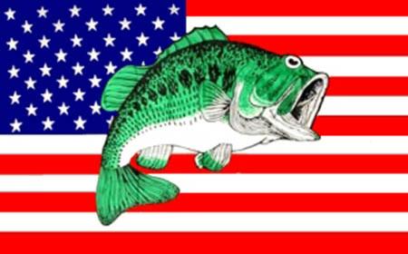 AMERICAN USA BASS FISH (3ft X 5ft) FLAG