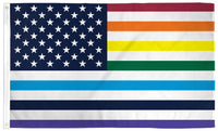 AMERICAN OLD GLORY RAINBOW PRIDE (3ft X 5ft) FLAG