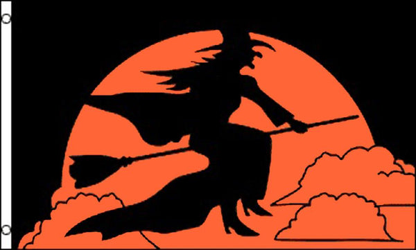 FLYING HALLOWEEN WITCH (3ft X 5ft) FLAG