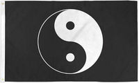 BLACK BACKGROUND YIN YANG CIRCLE (3ft X 5ft) FLAG